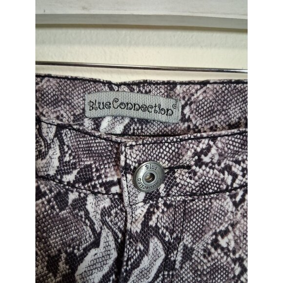 Blue Connection Snake Animal Print Skinny Denim Jeans Y2K Size 11/12 - Picture 2 of 5